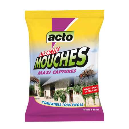 ACTO Maxi Captures Fly Trap Pack + 125 g Attractant Refill