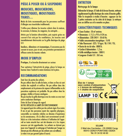 Pack ACTO Grill'Insectes UV Lamp + Mosquito Attractant Granules