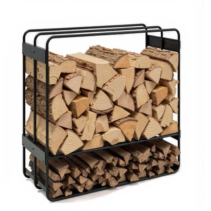 Leñero cuadrado ZENO Cookking 60x60 cm - Acero soldado, 2 niveles Leñero cuadrado ZENO Cookking 60x60 cm - Acero soldado, 2 niveles