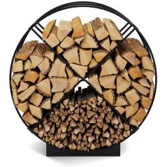 RONDO 80 cm Log Holder by Cookking - Welded Steel for Fireplace and Fire Bowl