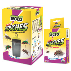 Pack Piège à Mouches ACTO - Piège + Attractif 75 g, prêt à l'emploi