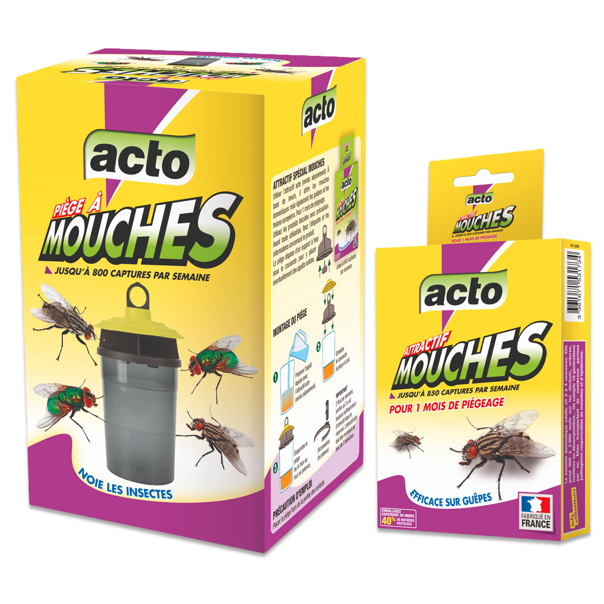 ACTO Fliegenfallen-Set - Falle und 75 g Lockmittel