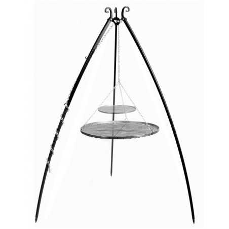 Barbacoa trípode 200 cm Cookking - Dos parrillas superpuestas
