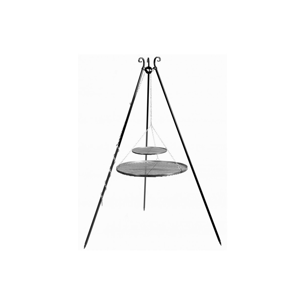 Cookking 180 cm Tripod Barbecue - two steel grills
