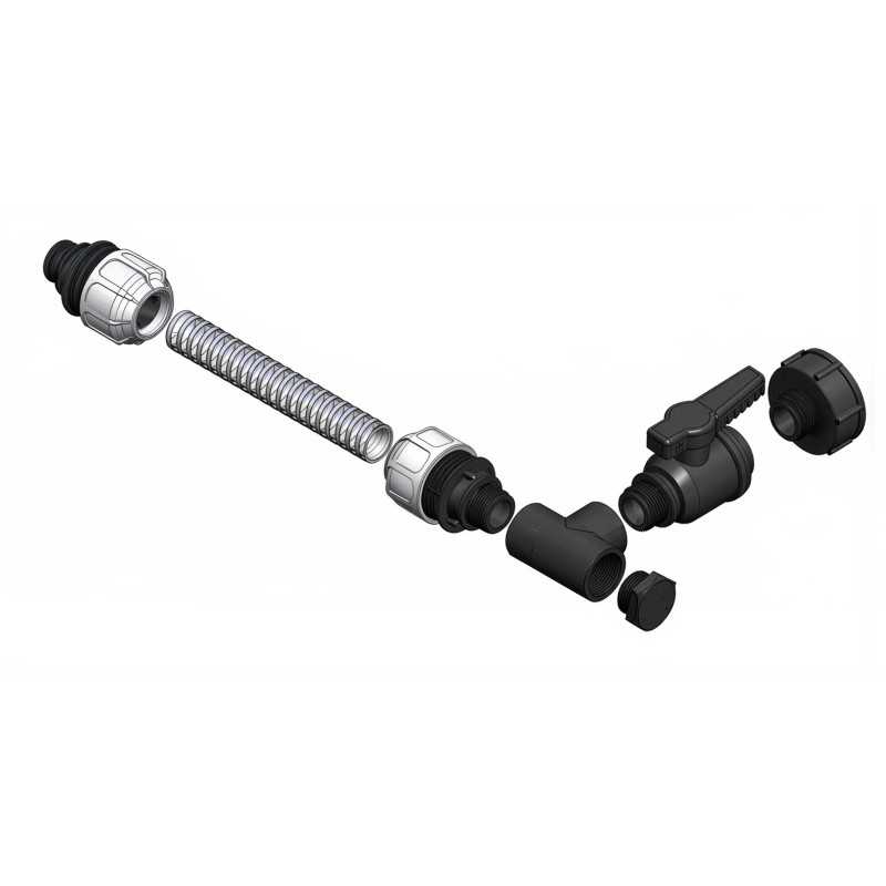 Extension Kit for an Additional IBC Tank - S60x6, tee and valve Extension Kit for an Additional IBC Tank - S60x6, tee and valve