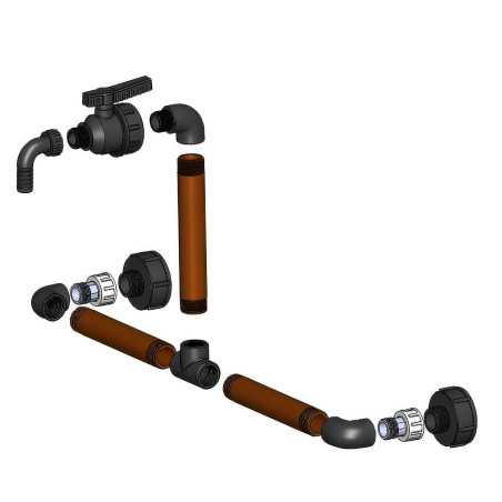 Two-Tank IBC Linking Kit with Tap - S60x6 Rigid Tubes