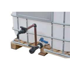 Set 2 Abgänge IBC S60x6 - 1 Zoll und Tülle 25 mm