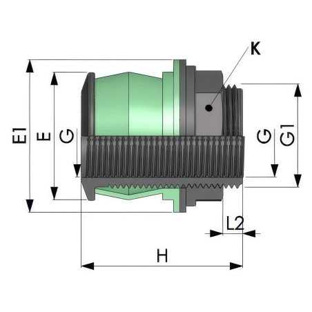 Passe-paroi pour cuve et citerne 1000L - joint FPM Viton, 1/2 à 2 pouces