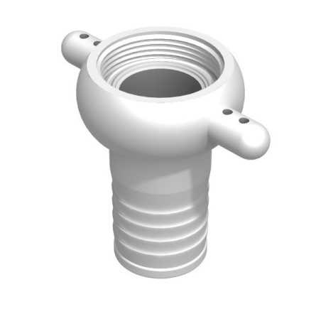 Raccord cranté femelle 1''1/2 BSP - male cannelé droit 38mm