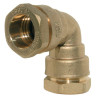 Brass compression elbow