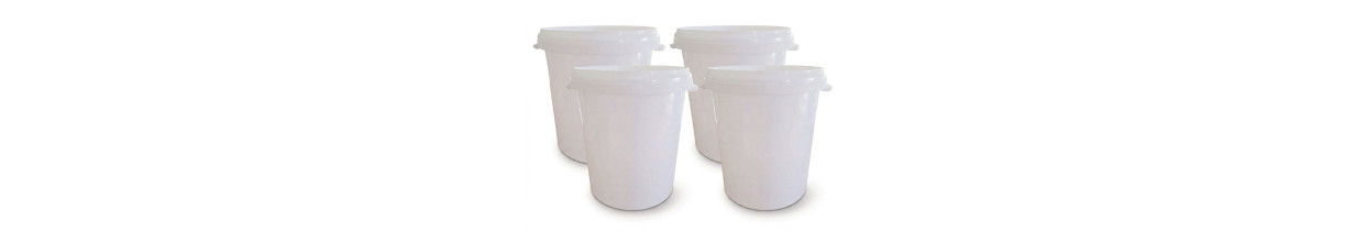 Cubo de plástico alimentario con tapa - 30 litros