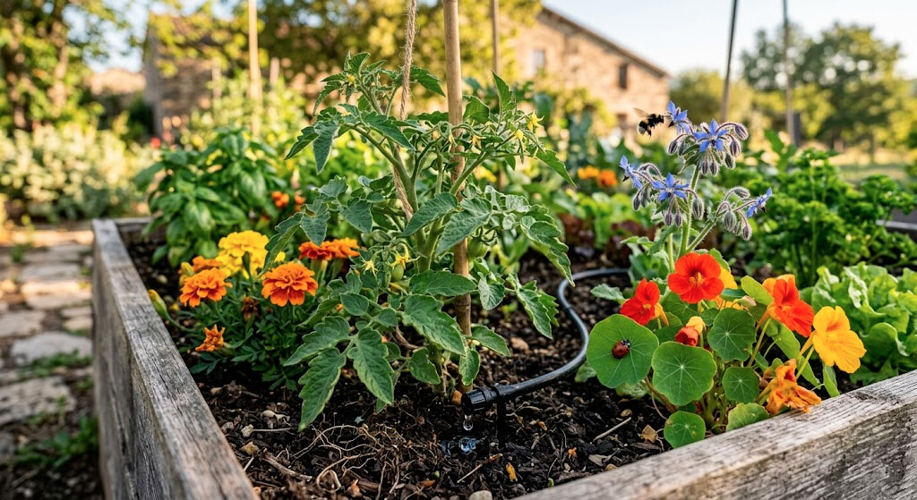 Fleurs comestibles et auxiliaires au potager : Guide 2026